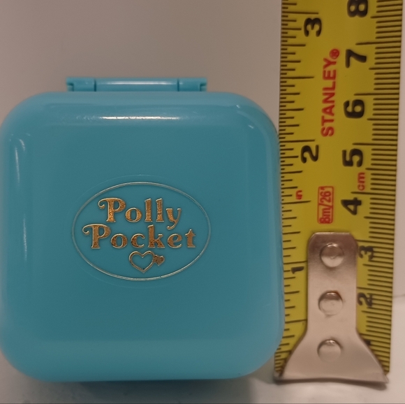 Polly Pocket 1991 Bluebird Dinnertime Ring and Ring Case *Incomplete Turquoise - Picture 10 of 15